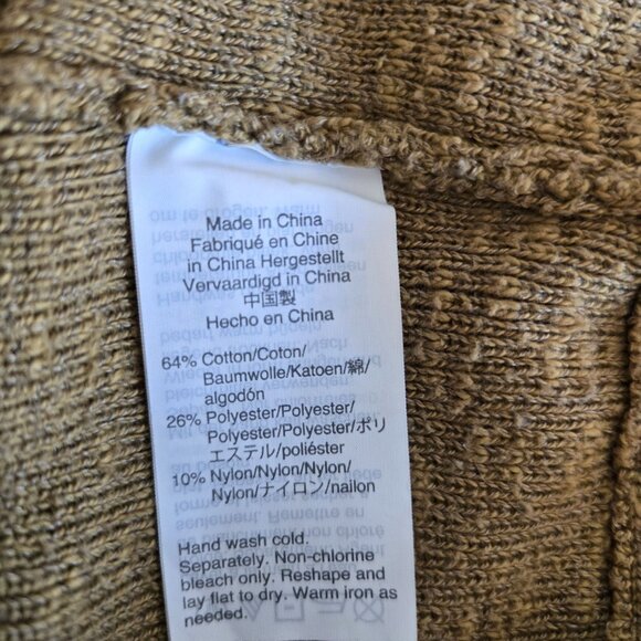 Madewell Womens Surplice Wrap Sweater M Olive Green Cotton Blend Long Sleeve - Picture 14 of 14